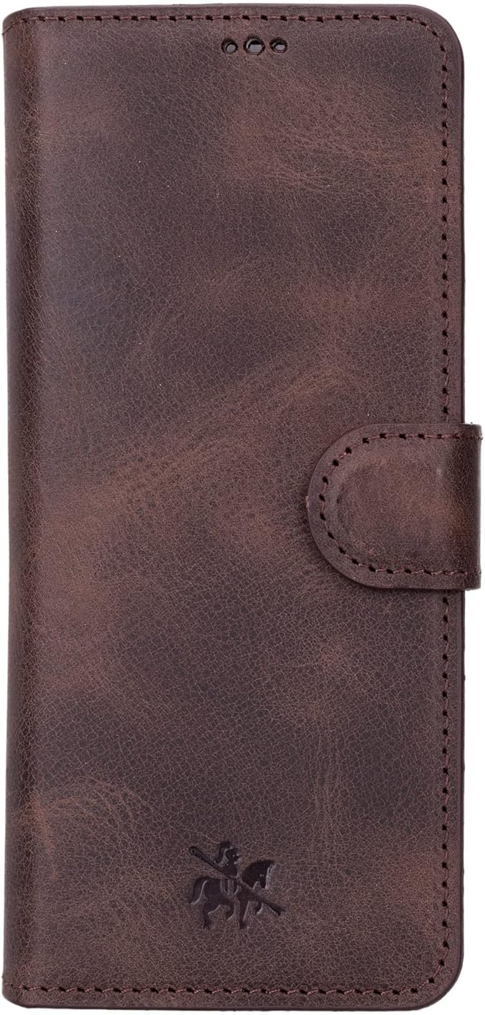 Venito Trieste Handmade Case for Galaxy Z Fold 4, Ultimate Protection with Full Grain Leather, Premium Phone Wallet Case for Galaxy Z Fold, Coffee Brown
