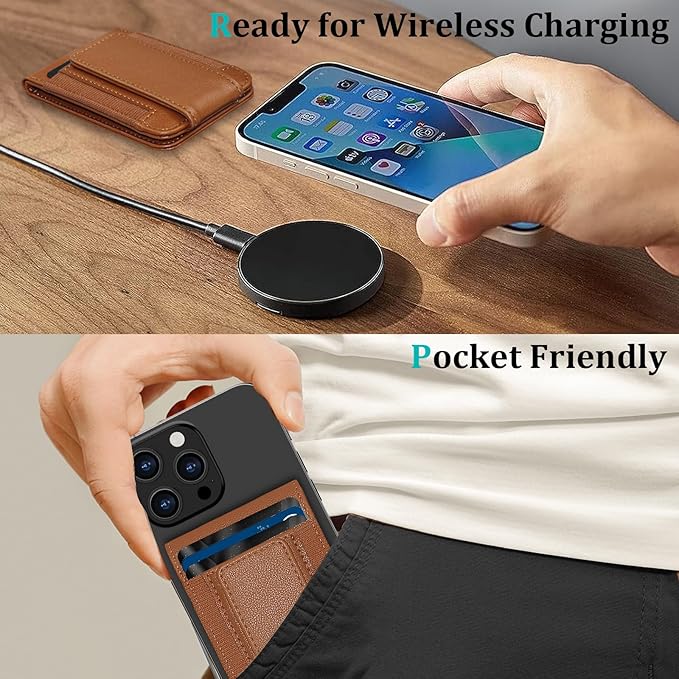 for MagSafe Wallet, Magnetic Phone Wallet with Adjustable Stand & Money Clip, Detachable Magnetic Wallet for iPhone 16/15/14/13/12 Pro Max Plus, 10+ Cards Holder