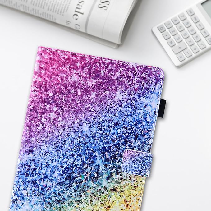 Dteck for Fire Max 11 Tablet Case - 13th Generation 2023, PU Leather Protective Folio with Auto Sleep Wake, Adjustable Viewing Angles, 4 Card Slots, Lightweight Cute Case, Rainbow