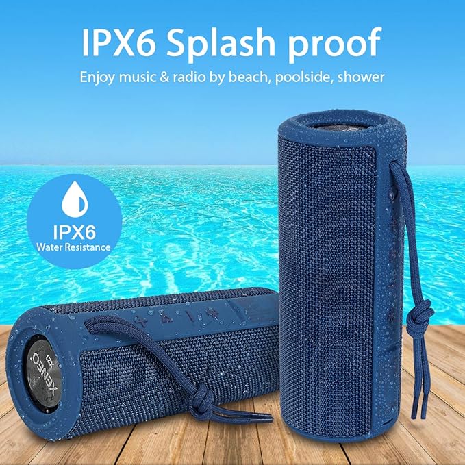 X21 Dual Portable Bluetooth Wireless Speakers Waterproof for Booming Stereo with FM Radio, Micro SD Card, IPX6, 30W for Outdoor, Home, Office, Party and Travel (Pack 2 Blue)…