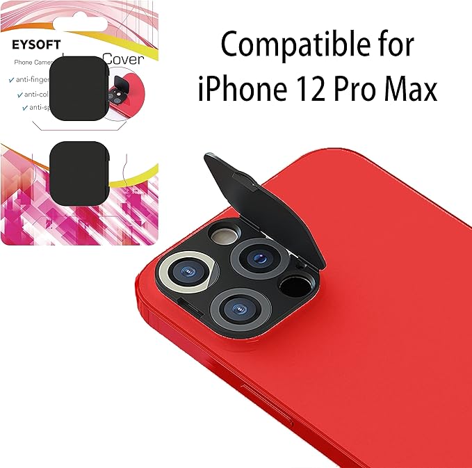 Phone Camera Lens Cover Compatible for iPhone 12 Pro Max, Camera Lens Protector to Protect Your Privacy and Security,Strong Adhesive,Just Compatible for iPhone 12 Pro Max,2 Pack
