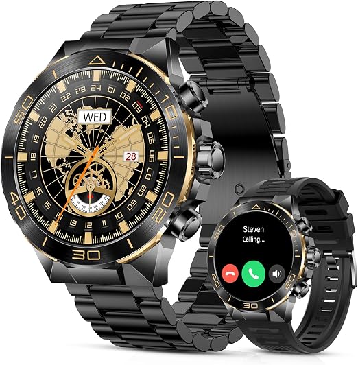 SOUYIE Luxury Smart Watch for Men Bluetooth Call, 1.43" AMOLED, iOS/Android