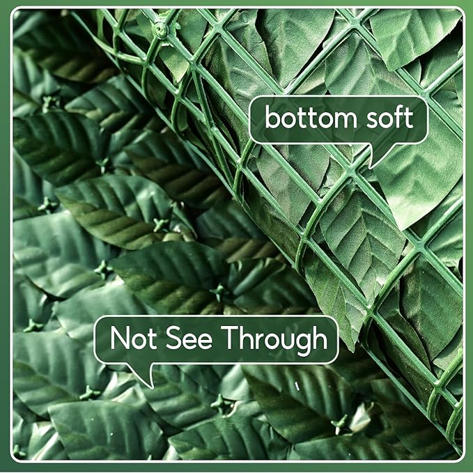 Artificial Ivy Privacy Fence Screen, 100x40 inch Faux Hedge Fence Panel Greenery Vines, Balcony Privacy Screen Decoration for Patio, Balcony, Wall, Backyard Indoor Outdoor