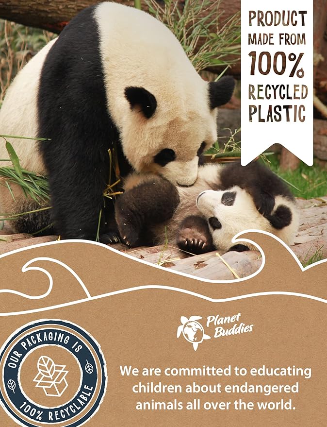 Planet Buddies Kids Headphones for School Travel, Safe Volume Limited, HD Mic Stereo Sound On-Ear Girls Boys Headphones for Kid, Foldable 3.5mm Wired Kids Earphones for iPad Computer - Furry Panda