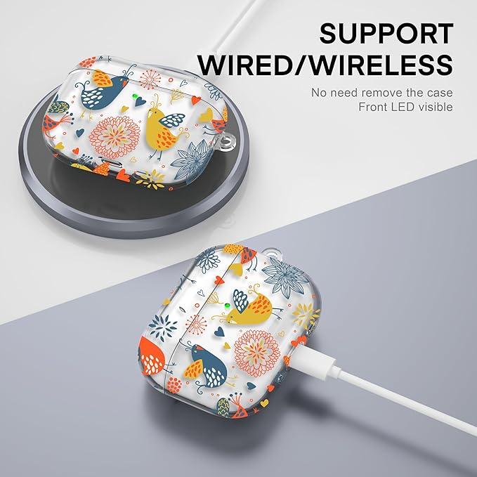 Maxjoy for AirPods Pro 3rd Generation Case, Clear Cute AirPods Pro 3 Case for Women Men Cute Soft AirPod Pro 3 Cover with Keychain Strap for AirPod Pro 3rd Gen Cover 2025