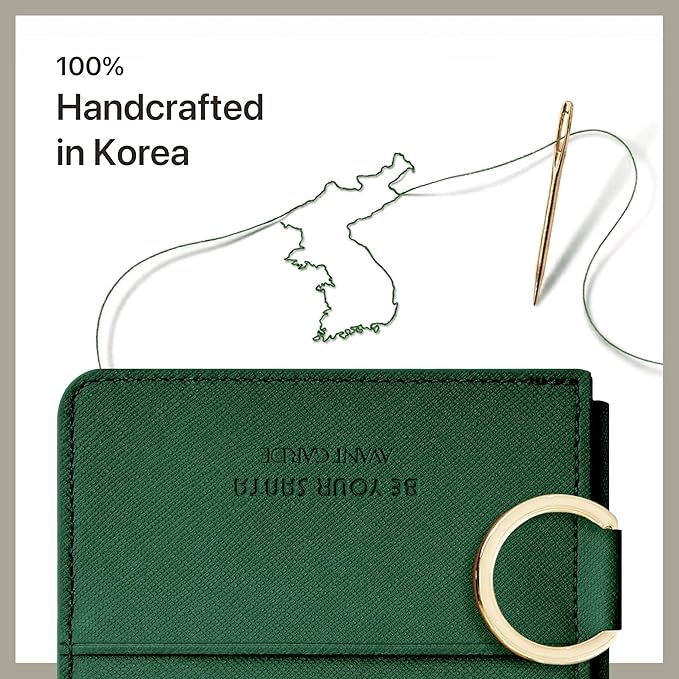 [BeYourSanta] Galaxy Z Flip 7 Case with Ring - Avant-Garde Handmade Saffiano Vegan Leather Case, Anti-Scratch Hinge Protection, Made in Korea (3 Pockets, Black)