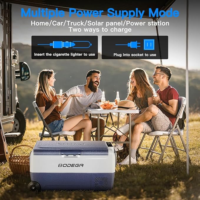 BODEGA BODEGACOOLER 12 Volt Portable Refrigerator,38 Quart Car Fridge APP Control,36L (-4℉-68℉) Compressor Car Freezer 12/24V DC and 100-240V AC for Travel,Truck RV Camping Boat and Home Use