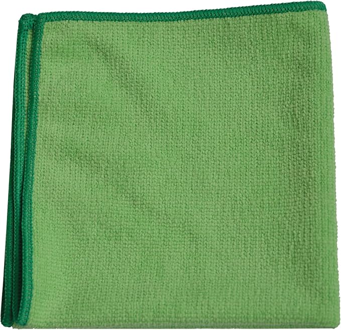 TASKI Diversey D7524121 MyMicro Commercial Microfiber Cleaning Cloth, Bulk Cleaning Towels for Housekeeping - Reusable & Lint Free - Large 14 Inch x 14 Inch, Green, Pack of 5