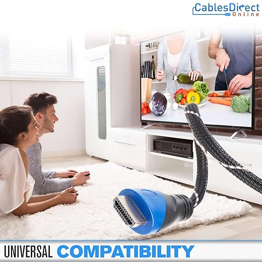 50FT HDMI Cable High-Speed 4K HDR 18Gbps Ethernet Audio Return Channel Gold-Plated 2.0 60Hz UHD ARC Universal Compatible with HDTV Projector, Gaming Console Laptop Home Theater (50FT, Multi-Colored)