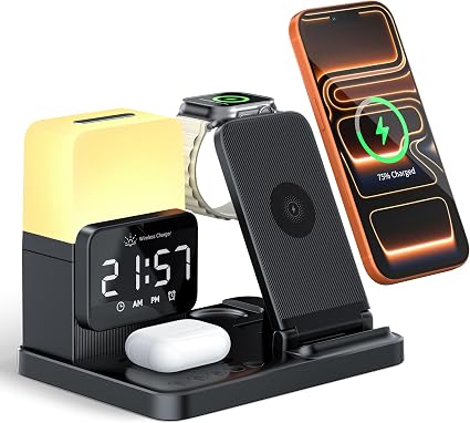 6-in-1 Wireless Charging Station,Charger Stand for Apple Devices for Gifts