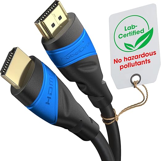 KabelDirekt 4K HDMI Cable – 25ft & Longer HDMI Cables (20ft–75ft) – German-Engineered HDMI Cord – Supports 4K@60Hz, UHD, HDR, ARC, Ethernet – HDMI Cable for HDTV, PC, PS5, Xbox, Switch