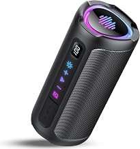 Portable Bluetooth Speaker with Battery Level Display, Powerful Sound Wireless Speaker: Deep Bass, BT 5.4, 20H Playtime, 7 RGB Modes, IPX7 Waterproof, TWS Pairing, Beach/Vacation Essentials（Black） - Image 1