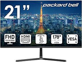 Packard Bell airFrame 21" FHD Monitor, 1920x1080, Ultrawide, VESA Mount Compatible, Tilt Adjustment, HDMI/VGA, Slim Bezel, for Home, Office, and Light Gaming - Image 1