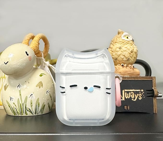 Transparent Clear Earphone Case for AirPods Pro 3 2025, Cute Lovely Cat Face Soft TPU Silicone Case, Kitty AirPods Pro 3 Cover Protective Skin Shockproof Protector for iPod Earbuds -Sleeping