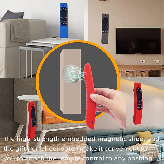 Silicone Protecitve Case Cover for Samsung Smart TV Remote Control BN59 Series, with Magnet Anti-Lost Shockproof Soft Anti Slip Shockproof Remote Control Skin Sleeve Protector (Red)
