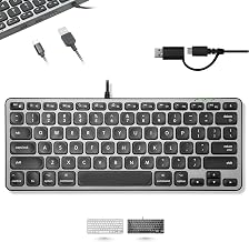 Macally Wired Keyboard for Mac with USB Hub (2X USBC / 1x USBA) - Compatible Small Apple Keyboard with 2 in 1 USB Plug - for MacBook Pro/Air, Mac mini, iMac - Image 1