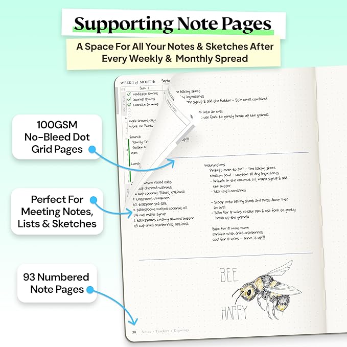 Roterunner Purpose Planner Notebook B5 7.5”x9.8” Undated 2026 Daily Weekly and Monthly Productivity Goal Setting Tool for Work Home ADHD for Adults Self Care Journal