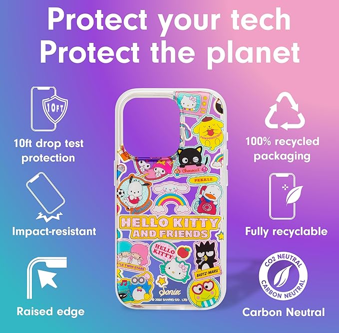 Sonix x Sanrio Case for iPhone 15 Pro | Compatible with MagSafe | 10ft Drop Tested | Hello Kitty and Friends Stickers