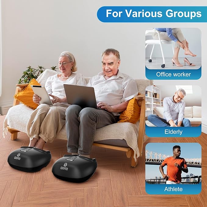 COMFIER Shiatsu Foot Massager with Heat,Vibration,Rolling Compression,FSA Eligible Feet Massager Machine for Plantar Fasciitis,Neuropathy Pain, Fits Size up to 13“,Christmas Gifts for Women,Men,HSA