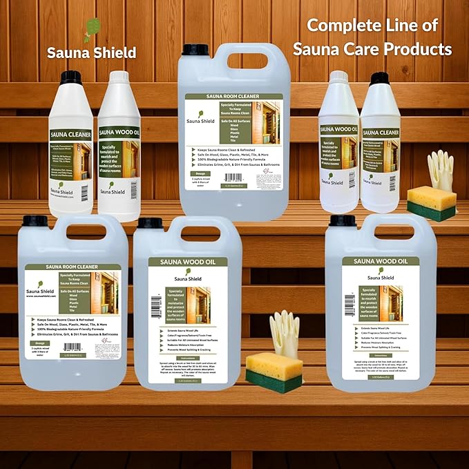 Sauna Cleaner | 67.63 fl oz/2L | Professional-Grade Sauna Wood & Surface Cleaner | Removes Sweat, Oils & Grime | Biodegradable | Citric Scent