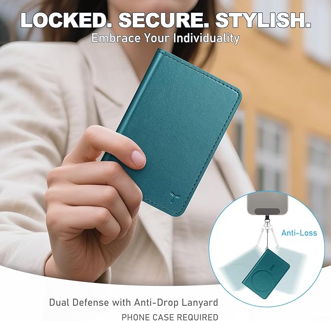 TUCCH for Magsafe Wallet with 6 Card Holders, RFID Blocking [Clear ID Window] PU Leather Folio Magnetic Phone Wallet for iPhone 17/16/15/14/13/12/Plus/Air/Pro/Pro Max Series, Teal Green