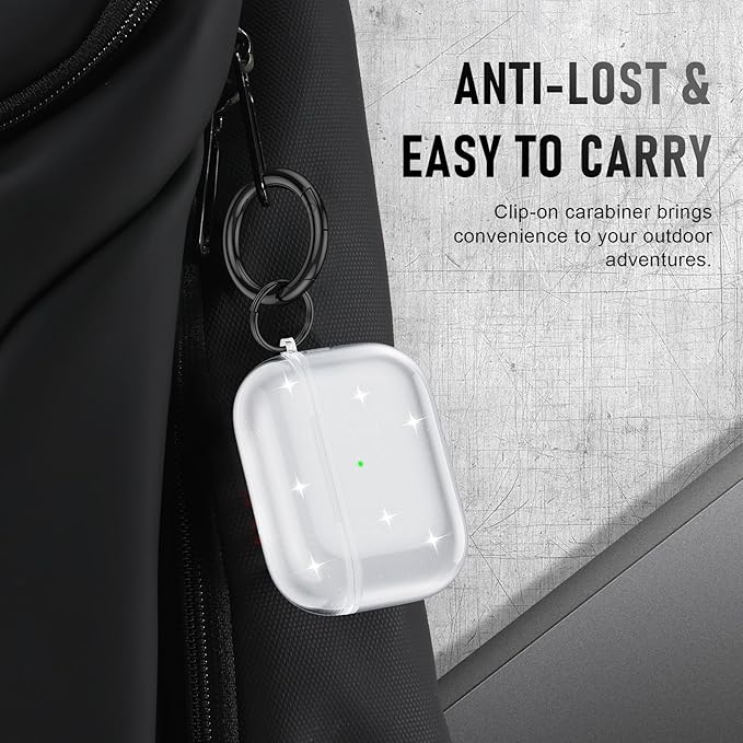 for AirPods Pro 3 Case (2025) with Cleaner Kit, Cute Soft Silicone Cover Compatible AirPods Pro 3rd Genera case with Keychain for Women Men with Keychain for Airpod Pro case(2025)-Glitter