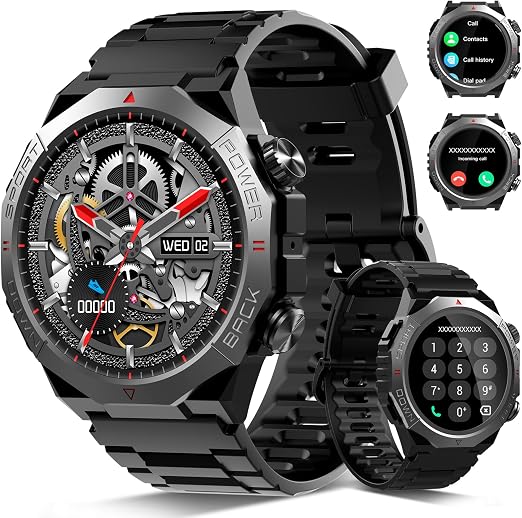 Smart Watches for Men (Answer/Make Calls), 1.39" HD Fitness Watches, Black