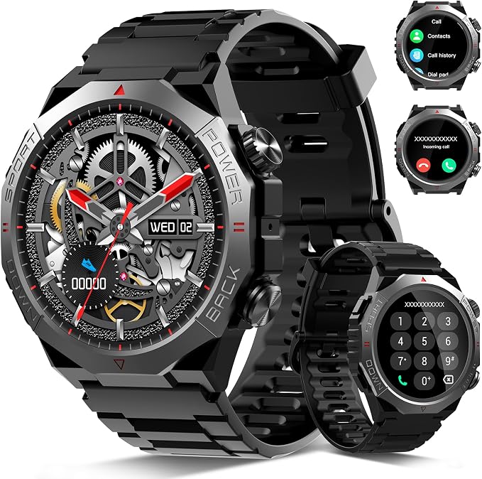 Smart Watches for Men (Answer/Make Calls), 1.39" HD Fitness Watches, Black