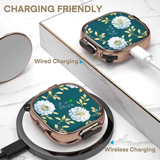 Maxjoy for AirPods 4 Case with Lock, Cute AirPods 4 Case Lock Protective Hard AirPod 4 Generation Cover for Women Girly with Keychain Clip for AirPod 4th Generation Cover 2024, Floral