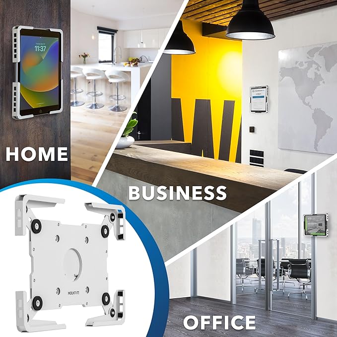 Mount-It! Universal iPad & Tablet Wall Mount Holder, Secure Steel Enclosure for 9.7–13.1 Inch Tablets, Wall or VESA 75x75 Mounting, Portrait or Landscape, Anti-Theft Tablet Mount for Office, Retail