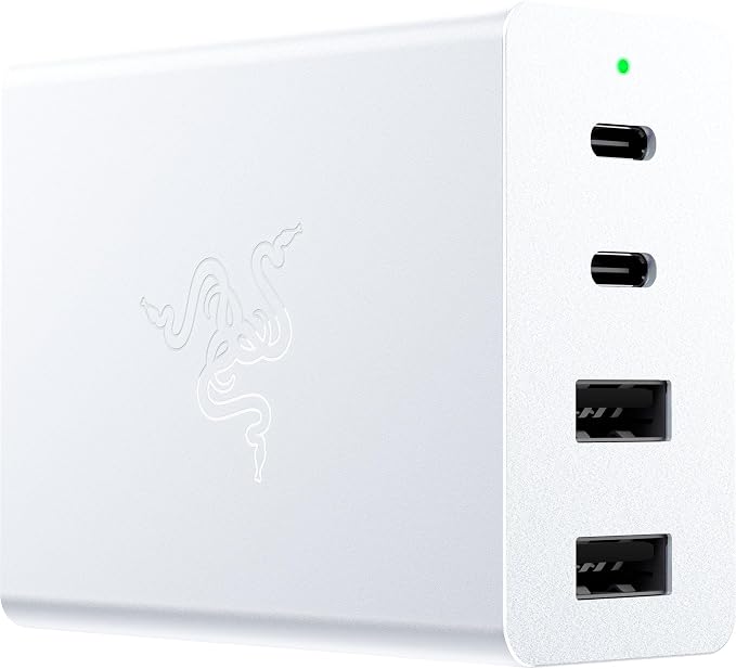 Razer USB-C 130W GaN Charger, 4 Ports, Super Fast Charging, White