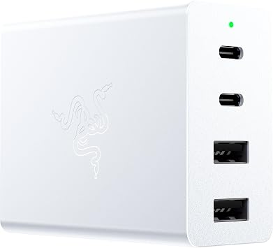 Razer USB-C 130W GaN Charger, 4 Ports, Super Fast Charging, White