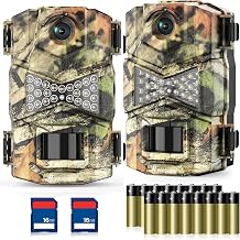 WOSODA 2 Pack Trail Cameras with Night Vision Motion Activated Waterproof,48MP Game Camera,1080P HD Trail Cam with SD Card for Wildlife Monitoring,Outdoor Scouting & Security(Non-WiFi) - Image 1