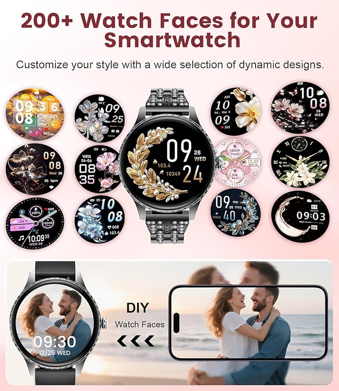 Smart Watch for Women (Answer/Make Calls), 1.32" Fitness Smartwatch with 121 Sport Modes, Heart Rate,Sleep,Step & Calorie Monitor,IP68 Waterproof Activity Tracker for Android iOS