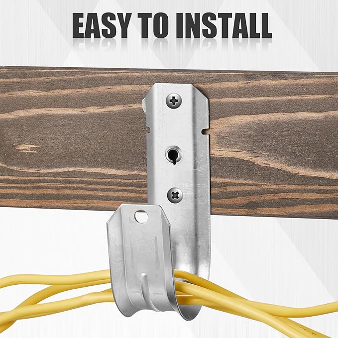 Blulu 30 Pcs 2" Cable Support J Hooks Heavy Duty Galvanized Steel Wire Management Cable J Hooks Hangers for Attaching to Vertical Surfaces Wall Mounting, Silver