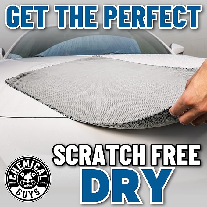Chemical Guys Waffle Weave for Home & Auto Glass, Windows, Mirrors & More, Gray (25 in. x 36 in.) 2-Pack
