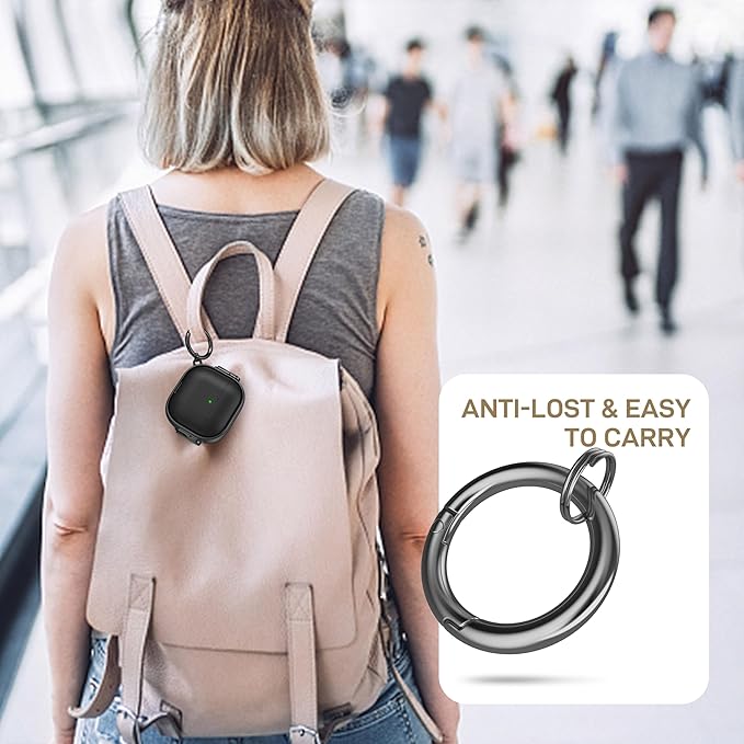 Maxjoy for AirPods 4 Case with Lock, Cute AirPods 4 Case Lock Protective Hard AirPod 4 Generation Cover for Women Men with Keychain Clip for AirPod 4th Generation Cover 2024, Black