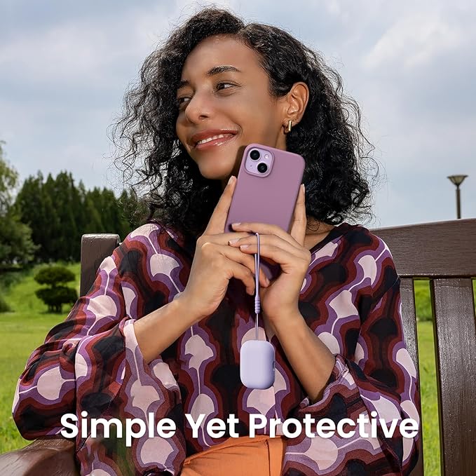 ORNARTO Compatible with AirPods Pro 2 Case 2022, Full Protective Hybrid Silicone for AirPods Pro 2nd Generation Case, Front LED Visible Skin Cover-Pastel Lilac