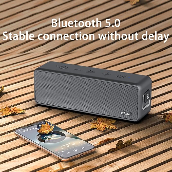 XDODO Wing 2020 II Bluetooth Speaker, Portable Wireless Speaker with 20W Power, IPX6 Waterproof, 13H Playtime, Type-C, Heavy Bass for Outdoor and Home (Black)