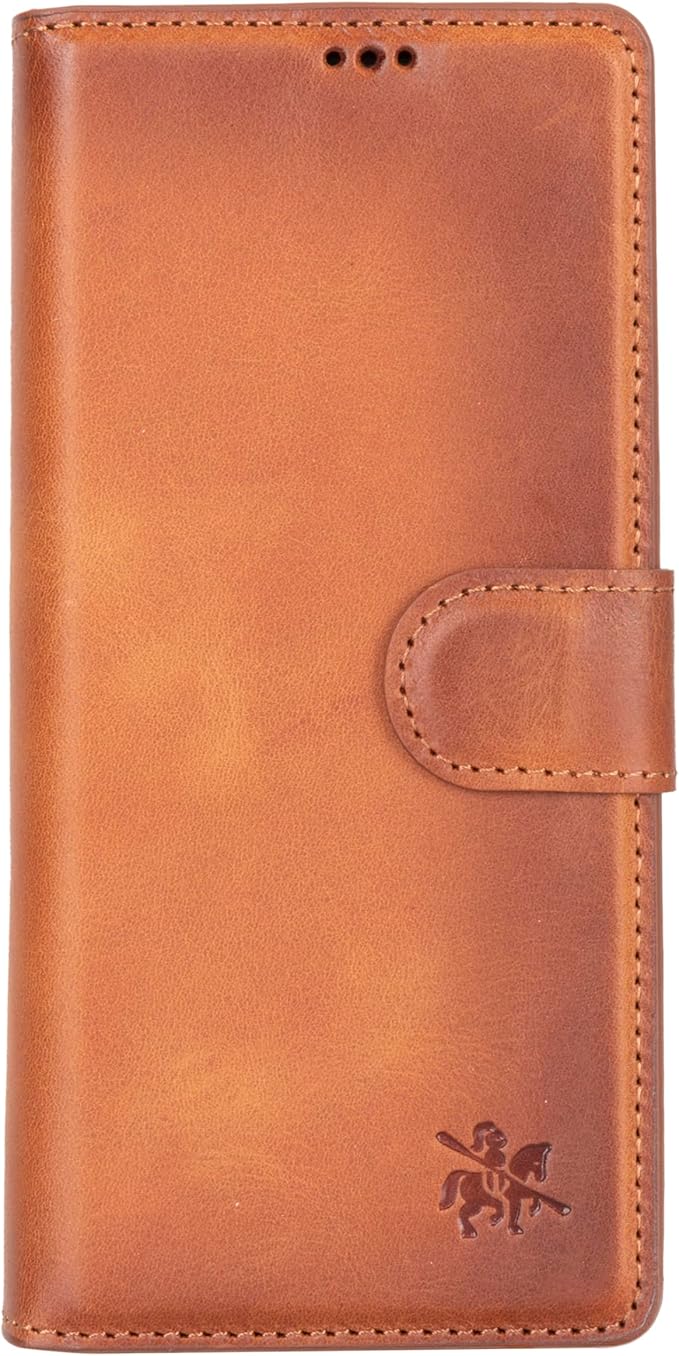 Venito Trieste for Samsung Galaxy Z Fold 6 Case, Handmade Premium Leather Wallet Case [RFID Blocking] with Card Holder Stand Folio Protective Phone Cover, Antique Brown