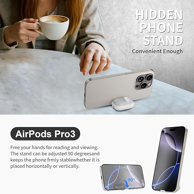 for AirPods Pro 3 Case with Lock,TPU Leather Texture Durability Anti-Lost & Shockproof Protective Cover Accessories with Cleaning Kit in Keychain for Apple AirPod Pro 3 Generation 2025(White/Grey)
