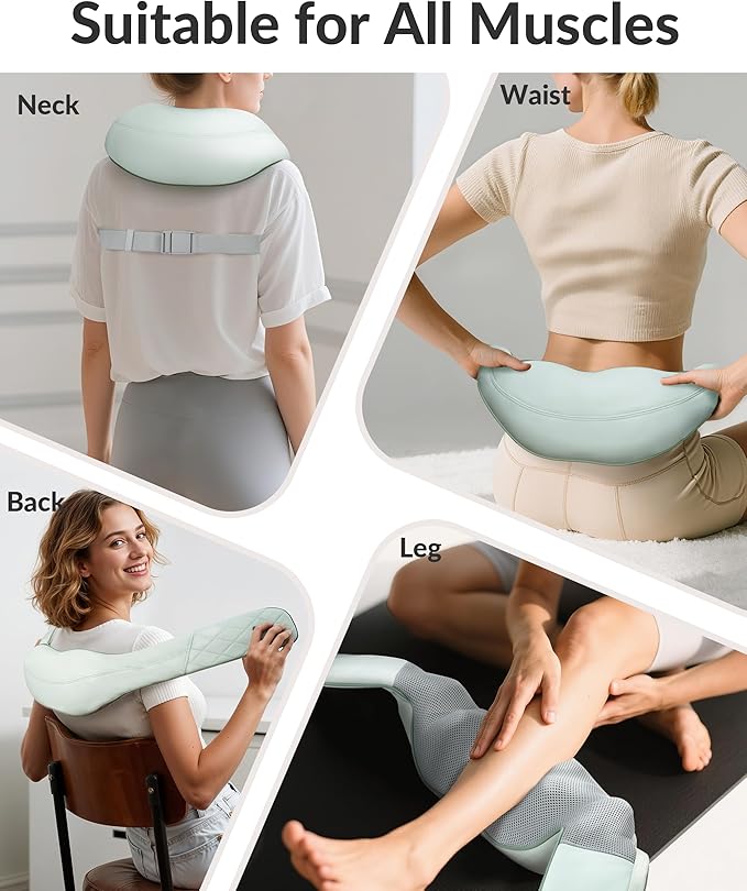 Snailax Cordless Neck Massager for Pain Relief Deep Tissue, Shiatsu Neck Back Massager Rechargeable Portable Kneading Shoulder Massage for Body Muscle Pain Relief, Gifts for Mom Dad Lovers
