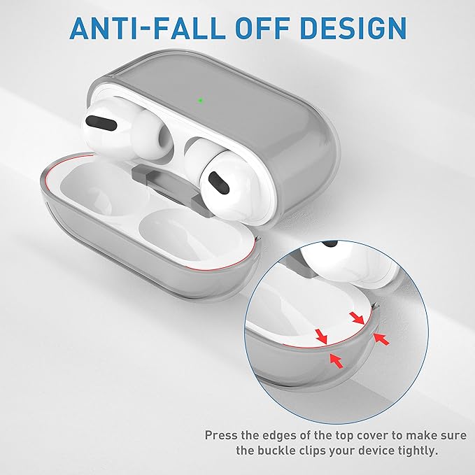 Valkit Compatible with AirPods Pro 2nd/1st Generation Case, Clear with Cleaner Kit, Soft TPU Material, Shockproof Protective Cover for Charging