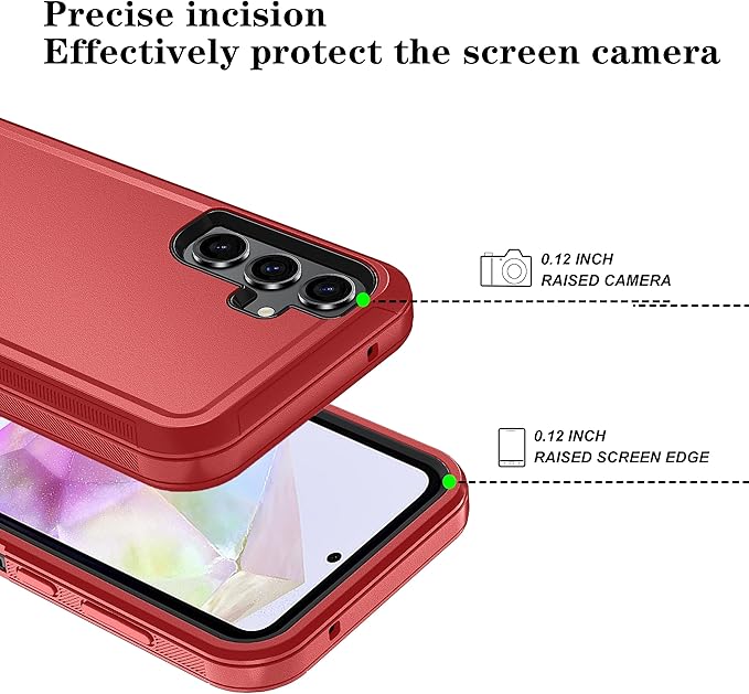 ONOLA Compatible with Samsung Galaxy S26+ / S26 Plus Case with HD Screen Protector [Not fit S26 / S26 Ultra], 3 in 1 Heavy Duty Phone Case for Galaxy S26 Plus 6.7",RedBlack