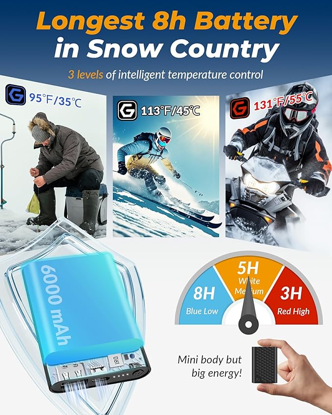 Graphene Heated Balaclava Neck Gaiter Gifts for Men Women Warm Cold Winter Gift for Ski Snowboard Motorcycle