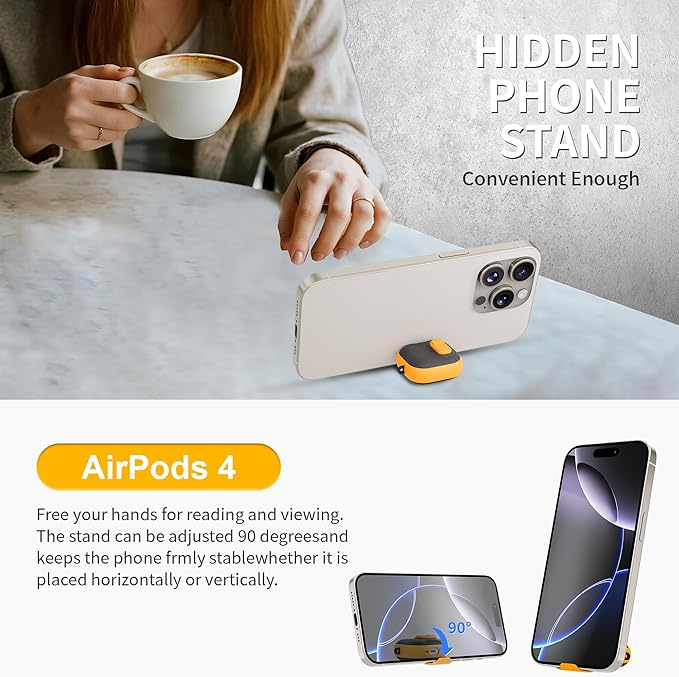 for AirPods 4 Case with Lock,TPU Leather Texture Protective Durability Anti-Lost & Shockproof Protective Cover Accessories with Cleaning Kit in Keychain for Apple AirPods 4 Generation (Yellow/Black)