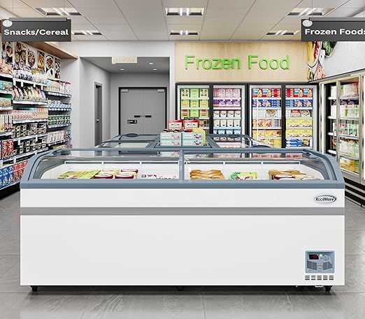 KoolMore 78 Inch Manual Defrost Island Chest Freezer with 19 cu. ft. Capacity in White, ETL Listed (KM-ISCF-78MD)