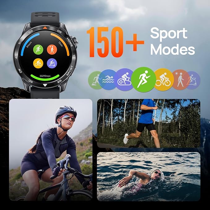 Mibro GS Pro2 Multisport Smart Watch with 1.43" AMOLED, Support 20-Day Battery, Dual Band GPS, 5ATM, 150+ Sport Modes, Running Watch for Cycling, Swimming, Padel (Dark Gray)