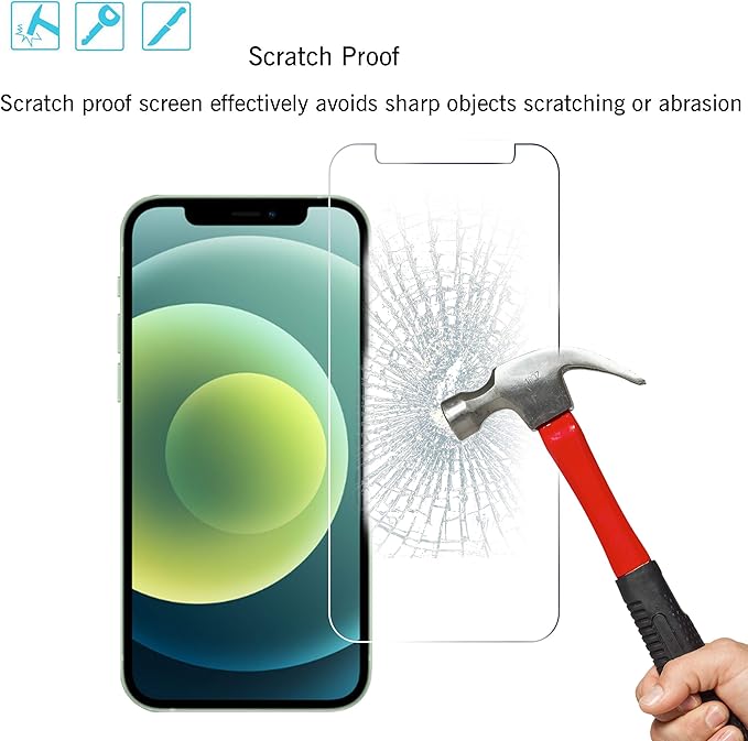 Ailun 2 Pack Screen Protector for iPhone 12 Mini [5.4 inch] with 2 Pack Camera Lens Protector,Tempered Glass Film,[9H Hardness]-HD