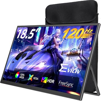EVICIV Portable Monitor 18.5” 120Hz, 125% sRGB FreeSync 1ms Gaming Monitor